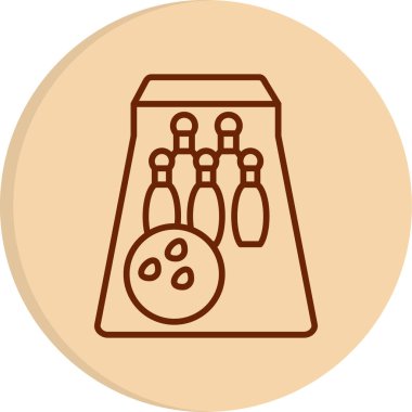 Bowling topu kutsal kişilerin resmi, vektör çizim 