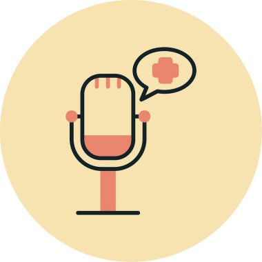 Sağlık Podcast ikonu vektör illüstrasyonu  