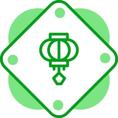 Çince fener ikonu vektör illüstrasyonu