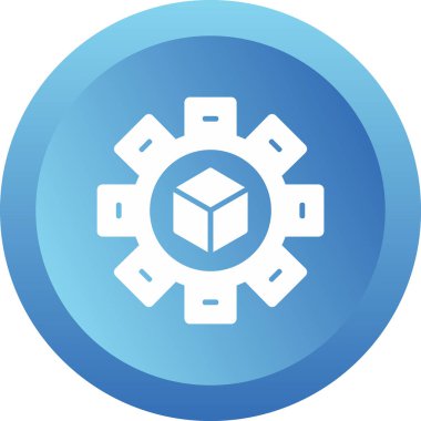 Üretim süreci simgesi, vektör illüstrasyonu basit tasarım