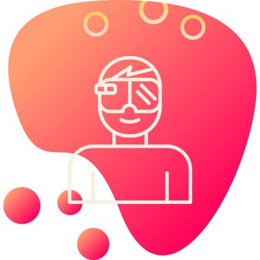 Artırılmış gerçeklik gözlüğü olan adam ikon vektör illüstrasyon tasarımı