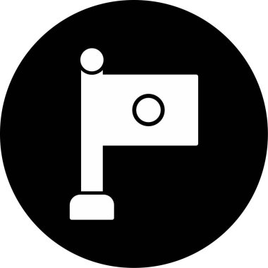 Japonya bayrak ikonu vektör illüstrasyonu