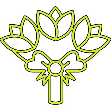 Çiçek buketi. Web simgesi basit illüstrasyon