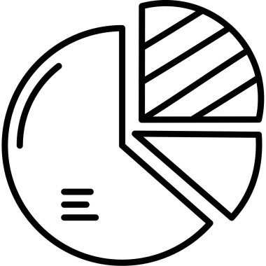 Pasta Grafiği Simgesi, Siyah ve Beyaz Vektör illüstrasyonu 