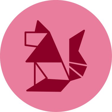 kağıt sincap simgesi, ağ basit illüstrasyon