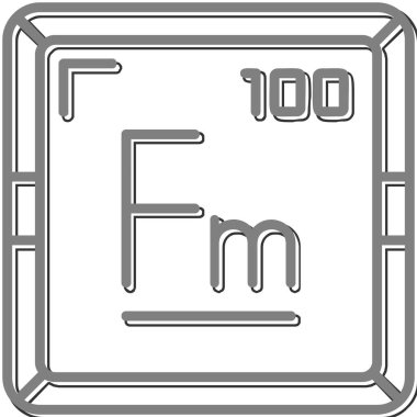 Fermium kimyasal elementi basit simge web illüstrasyonu