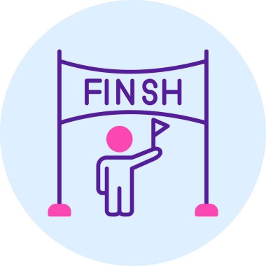 bitiş çizgisi simgesi, vektör illüstrasyonu