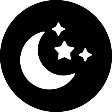Yıldızlı ay. Web simgesi basit illüstrasyon 