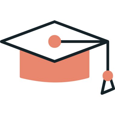 Mortarboard web simgesi basit illüstrasyon