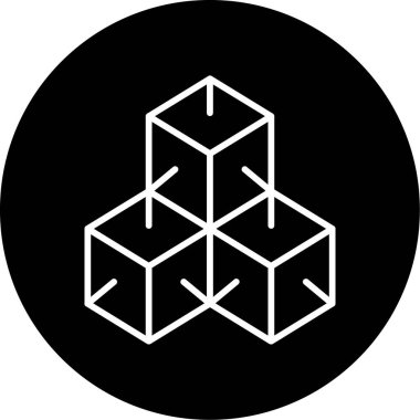 Bir Küp simgesinin vektör illüstrasyonu 