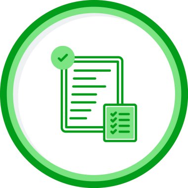 Onay listesi düz simgesi 