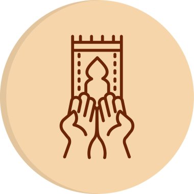 Elleri olan kilise, dua kavramı. Web simgesi basit illüstrasyon