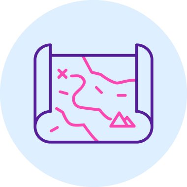 harita simgesinin vektör illüstrasyonu 