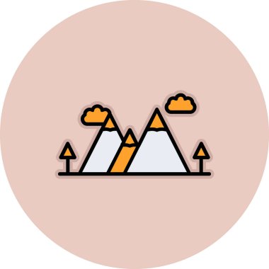 dağ tepesi ikonu vektör illüstrasyonu 