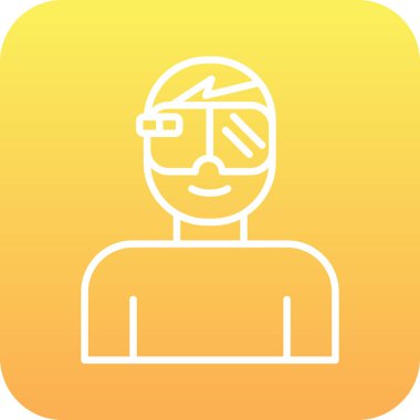 Artırılmış gerçeklik gözlüğü olan adam ikon vektör illüstrasyon tasarımı