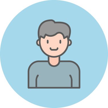 İnsan avatar web simgesi basit illüstrasyon 