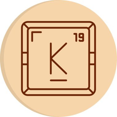 Potasyum kimyasal element simgesi web basit illüstrasyon