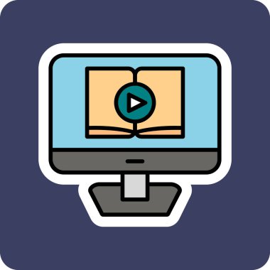 Video dersi için. Web simgesi basit illüstrasyon