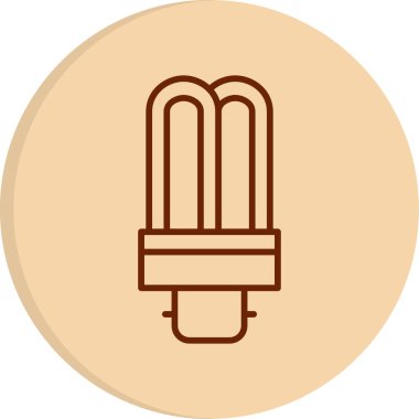 tübüler ampul aydınlatma simgesi, vektör illüstrasyonu 