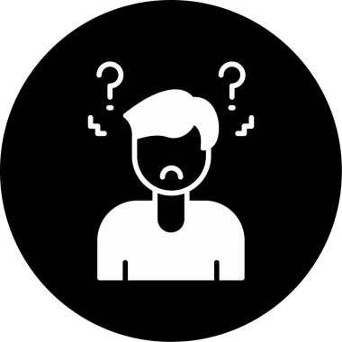 Soru işaretli adam. vektör illüstrasyonu