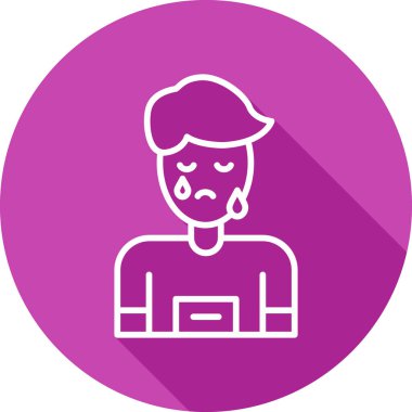 Mutsuz adam simgesi vektör çizimi