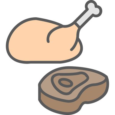 tavuk eti, ağ basit illüstrasyon