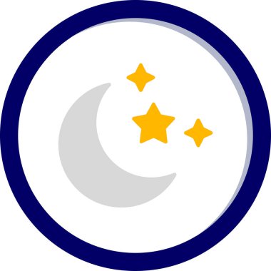 Yıldızlı ay. Web simgesi basit illüstrasyon 