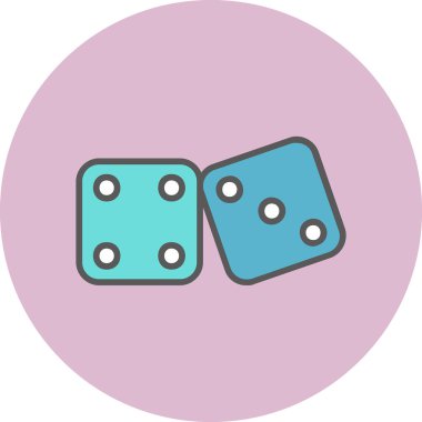 oyun zarları simgesi, vektör illüstrasyonu 