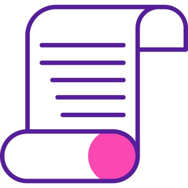 Kağıt parşömen. Web simgesi basit illüstrasyon                