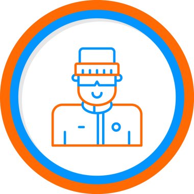 Kayakçı avatar simgesi. vektör illüstrasyonu        