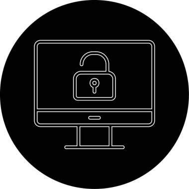 Güvenli olmayan bilgisayar vektör simgesi modern basit illüstrasyon