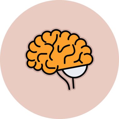 Beyin. Web simgesi basit illüstrasyon 
