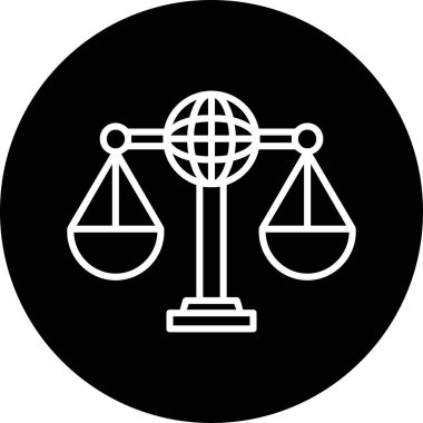 Uluslararası Hukuk simgesinin vektör illüstrasyonu