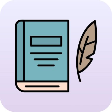 Edebiyat. Web simgesi basit illüstrasyon 