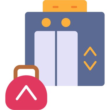 Asansör web simgesi, vektör illüstrasyonu