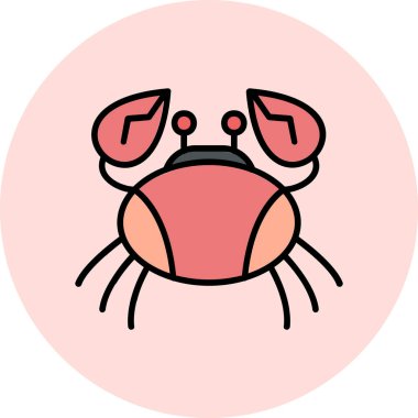 Yengeç simgesi, vektör illüstrasyonu basit tasarım 