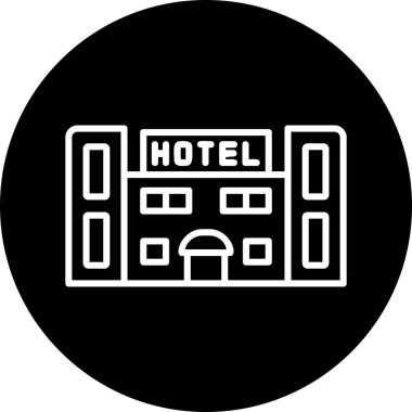 Otel web simgesi, vektör illüstrasyonu