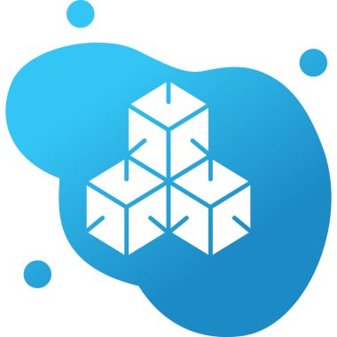 Bir Küp simgesinin vektör illüstrasyonu 