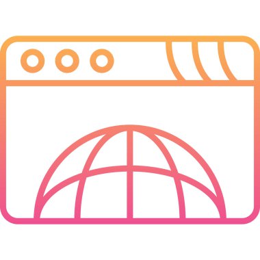 tarayıcı web simgesi, vektör illüstrasyonu