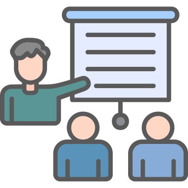 izleyici sunum simgesi vektör illüstrasyonu