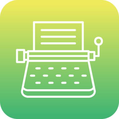 Daktilo. Web simgesi basit illüstrasyon 