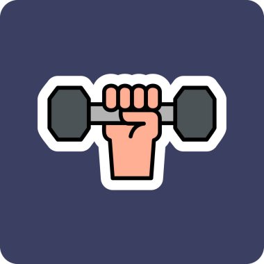 Dumbbell simgesi ile El 'in vektör illüstrasyonu 