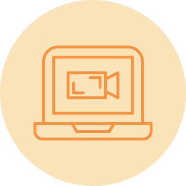 Video Sohbet simgesi, düz tasarım