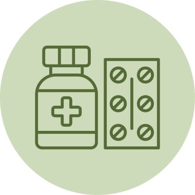 Haplı ilaç şişesi. Web simgesi basit illüstrasyon