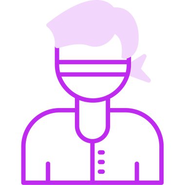 Gözleri bağlı bir adam. Web simgesi vektör illüstrasyonu