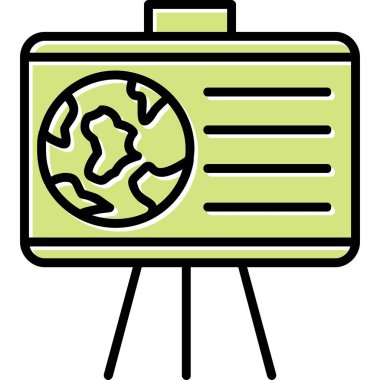 Coğrafya web simgesi, vektör illüstrasyonu