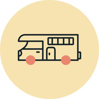 karavan web simgesi basit illüstrasyon