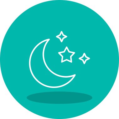 Yıldızlı ay. Web simgesi basit illüstrasyon 