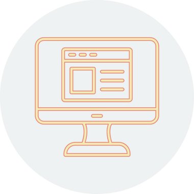 Web sitesi işareti, vektör illüstrasyonlu blog simgesi, bilgisayar ekranı