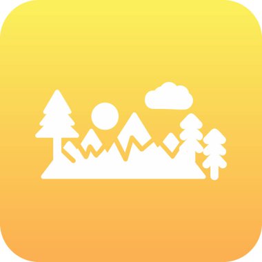 Bir dağ manzarasının vektör çizimi 